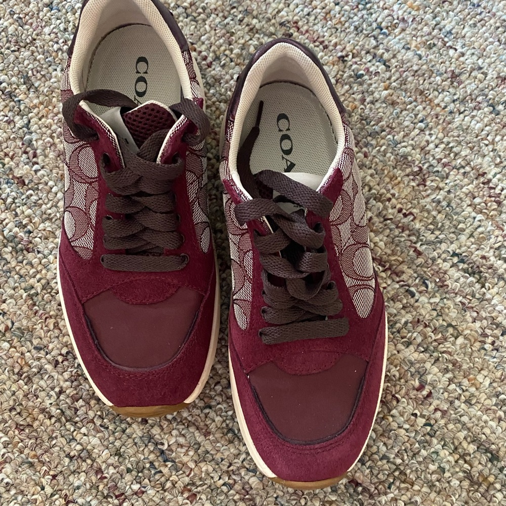 Women’s Coach Purple Suede Sneakers with Jacquard print